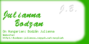 julianna bodzan business card