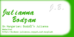 julianna bodzan business card